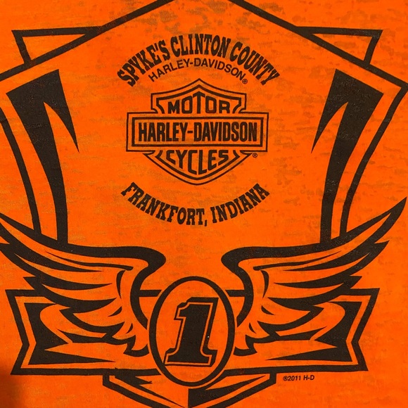 Orange Burnout Harley Tee - Picture 7 of 7